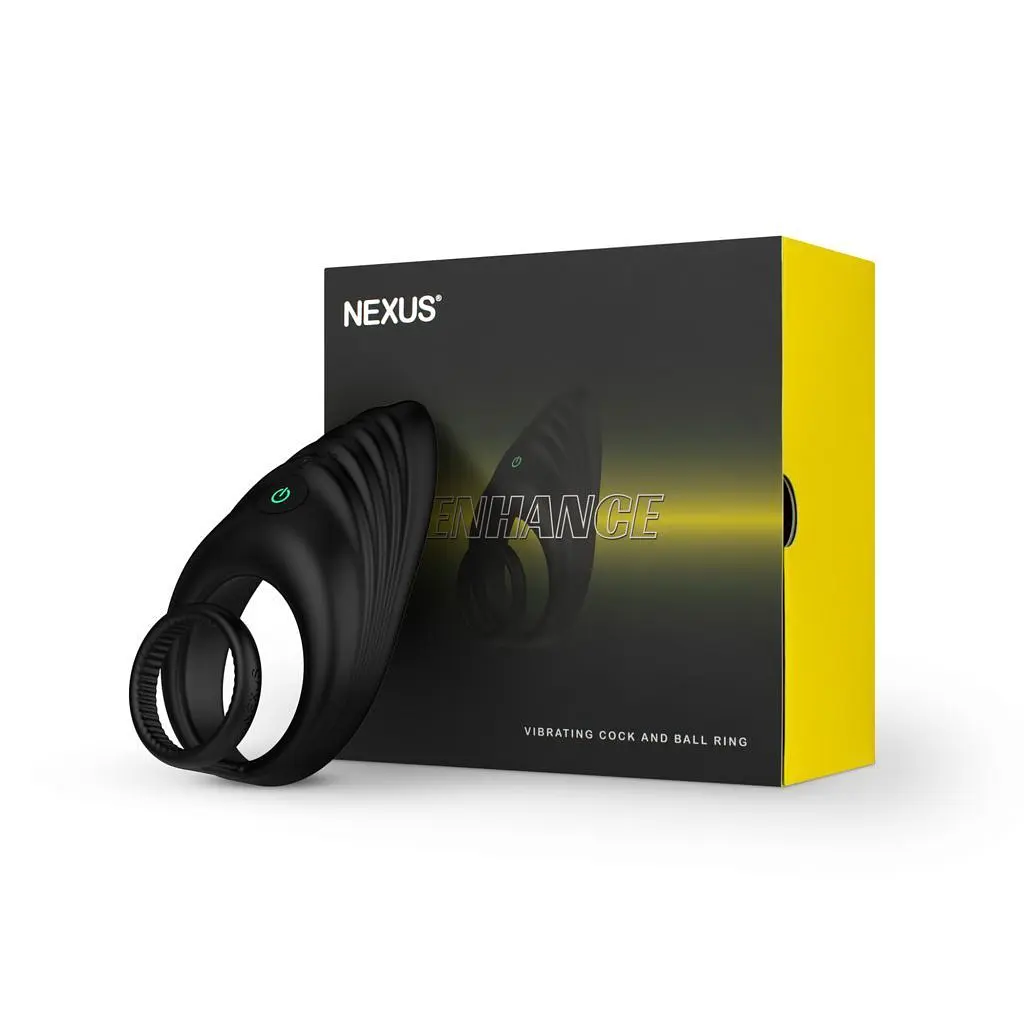 Подвійне віброкільце Nexus Enhance Vibrating Cock and Ball Ring, 10х3.25 см (чорний) - фото 8