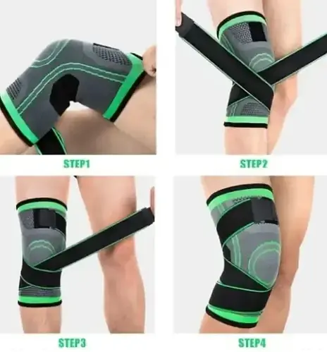Бандаж для колінного суглоба No Brand Knee Support XXL Сіро-зелений (14980-hbr) - фото 6