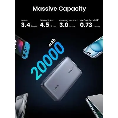 Батарея універсальна Ugreen 20000mAh 100W Two-way Fast Charging (PB720 25188) (PB720 25188) - фото 7