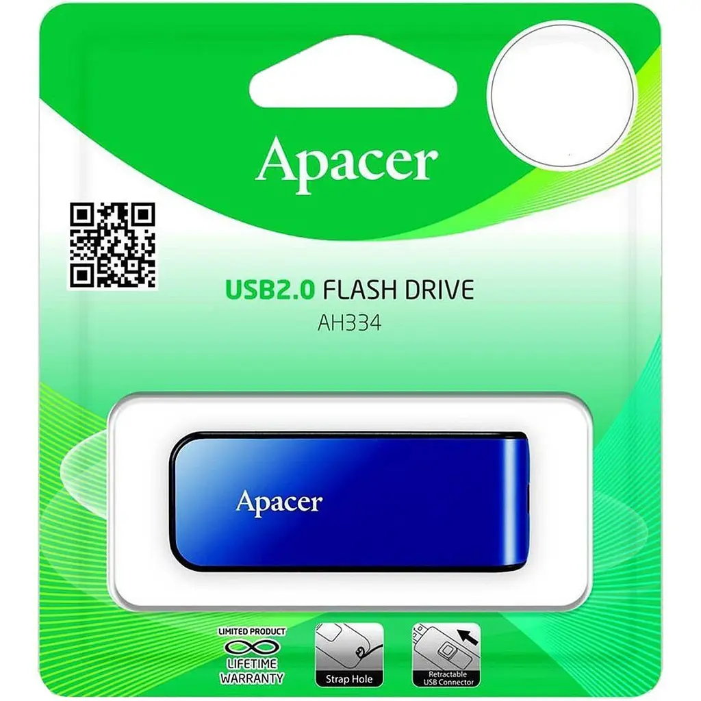 USB флеш-накопичувач Apacer AH334 32GB USB-A 2.0 Blue (AP32GAH334U-1) - фото 4