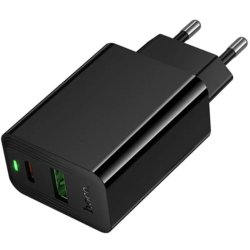 Мережевний зарядний пристрій Hoco CS94A Leader PD20W+QC3.0 1USB-A/1C Black - фото 3