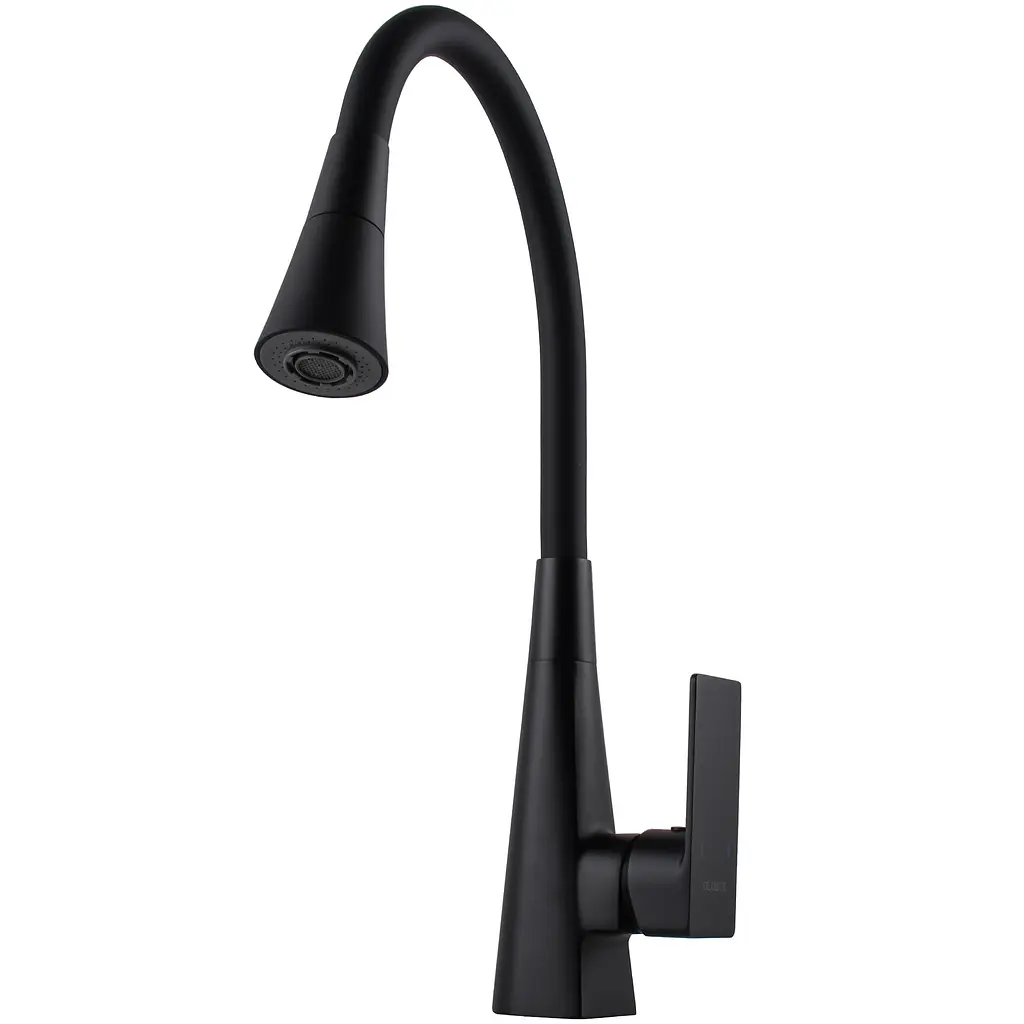 Змішувач для кухні Globus Lux NIAGARA GLN-0203SM-BB однорукий чорний матовий з поворотним виливом 360° для встановлення на одне отвір - фото 4
