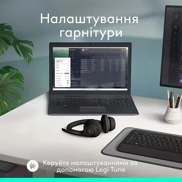 Bluetooth-гарнитура беспроводная накладная Logitech Zone 300 Wireless (981-001407) черная - фото 8