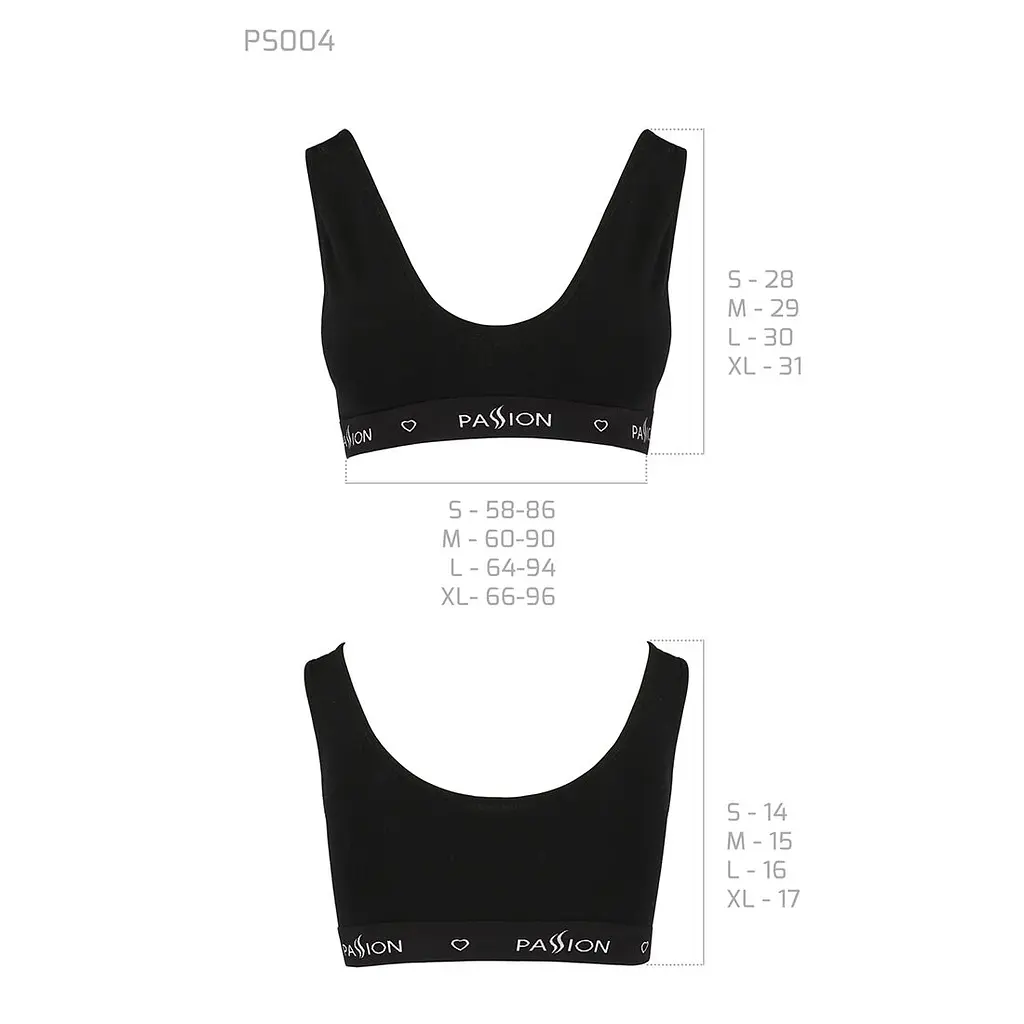 Спортивний топ з широкою гумкою Passion PS004 TOP L, black - фото 6