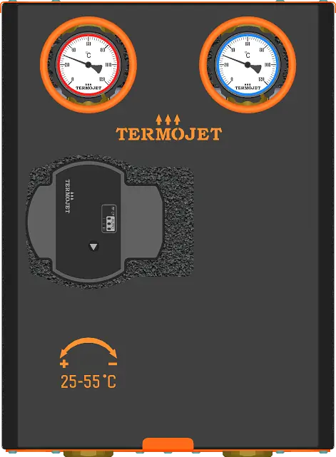Насосна група з термокраном 25-55° 1" ВР в теплоізоляції без насоса НГ-46 Л (84300460 L) - фото 2
