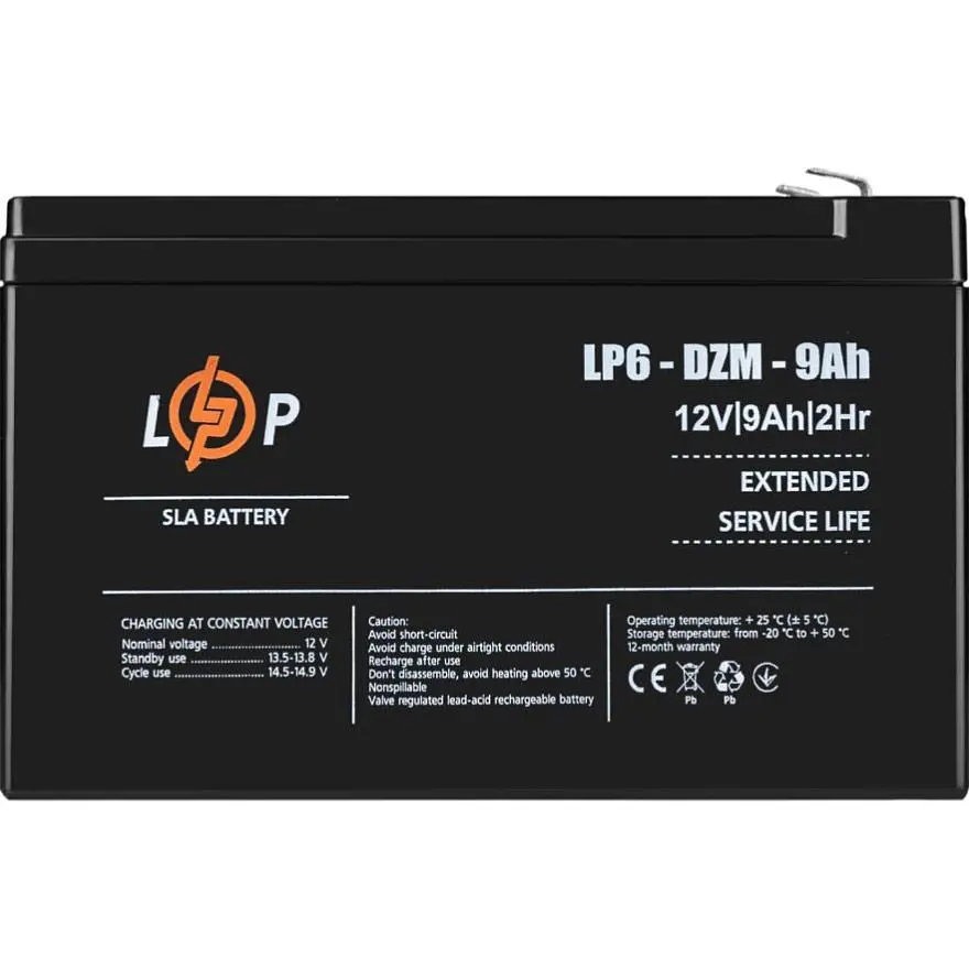 Аккумулятор LogicPower AGM 6-DZM 12V/9Ah/108Wh [12654] [109291] - фото 4
