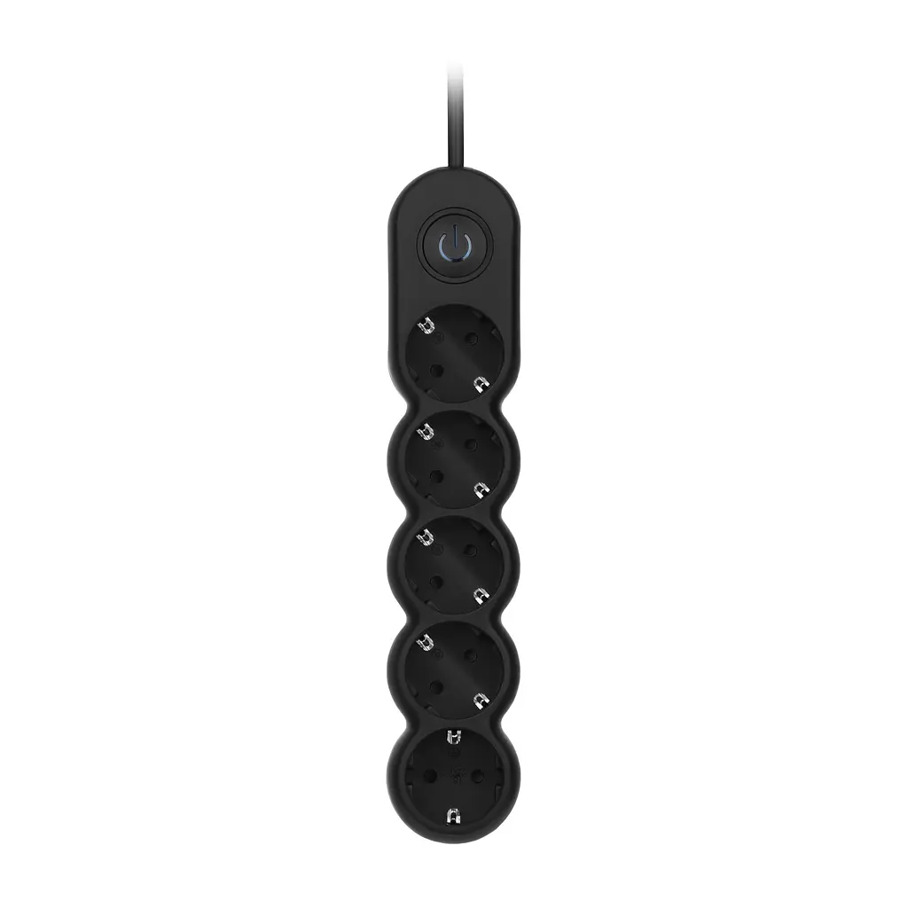Подовжувач мережевий 5 розеток 3 метри 2E Plus Power Extension 5 Type F 3m 10A Black - фото 2