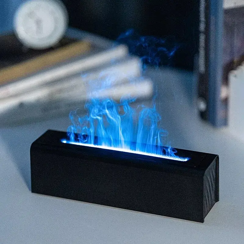 Аромадифузор Kinscoter DQ-711 Nordic Style Flame V3, чорний з ефектом полум'я