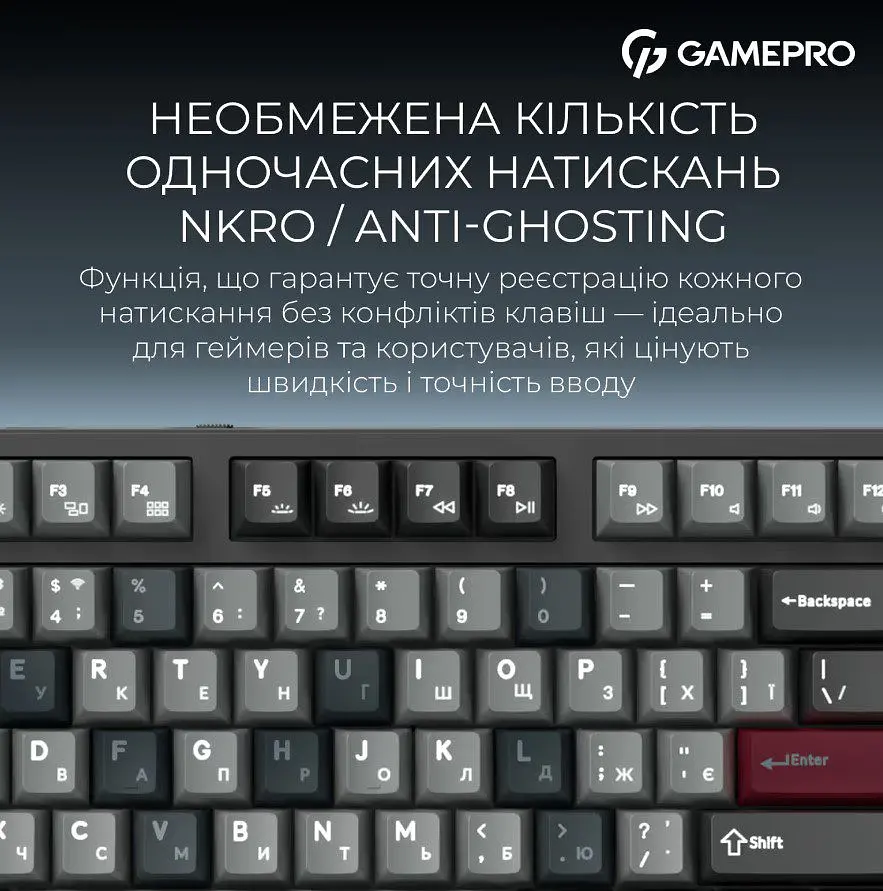 Клавіатура ігрова механічна GamePro MK-285-BK Asgard Ragnar Keychron Super Red Switch Bluetooth 5.2/2.4 ГГц/USB Black - фото 12