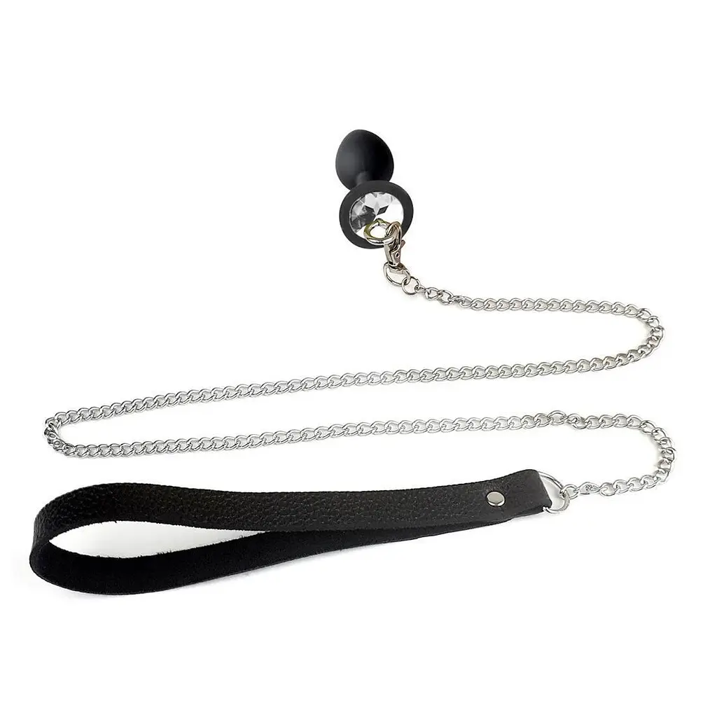 Анальная пробка Art Sex Metal Anal Plug with Leash size S с поводком
