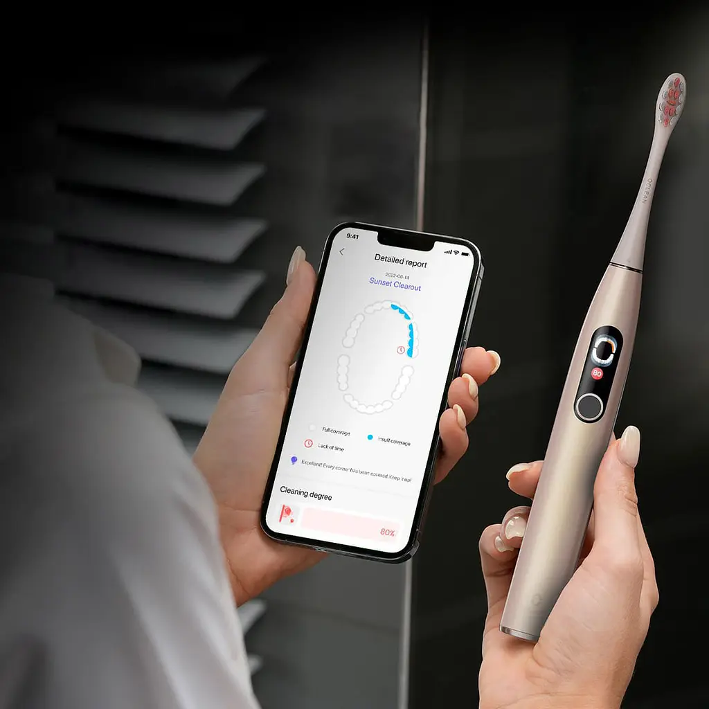 Электрическая зубная щетка Oclean X Pro Digital Set Electric Toothbrush Champagne Gold [93236] - фото 8