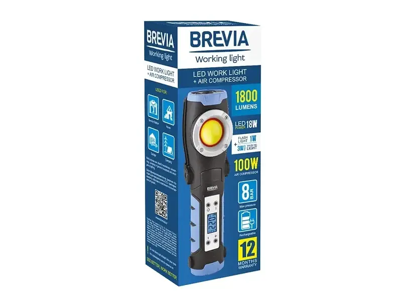 Автомобільний компресор Winso Brevia акумуляторний із ліхтарем 11450 - фото 3