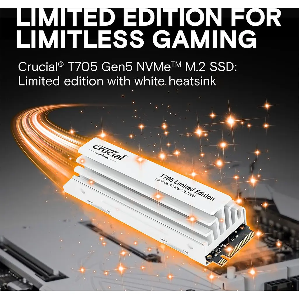 SSD-накопичувач Crucial T705 2 ТБ білий з радіатором M.2 (CT2000T705SSD5A) [175547] - фото 3