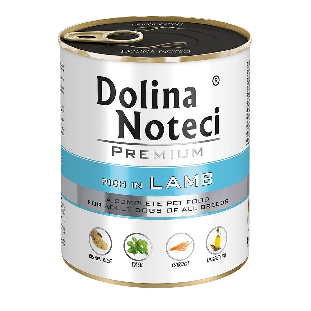 Вологий корм для собак Dolina Noteci Premium з ягнятиною банка 800 г