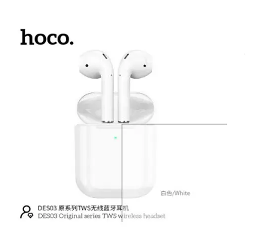 Навушники Hoco DES03 Air wireless headset TWS White - фото 2