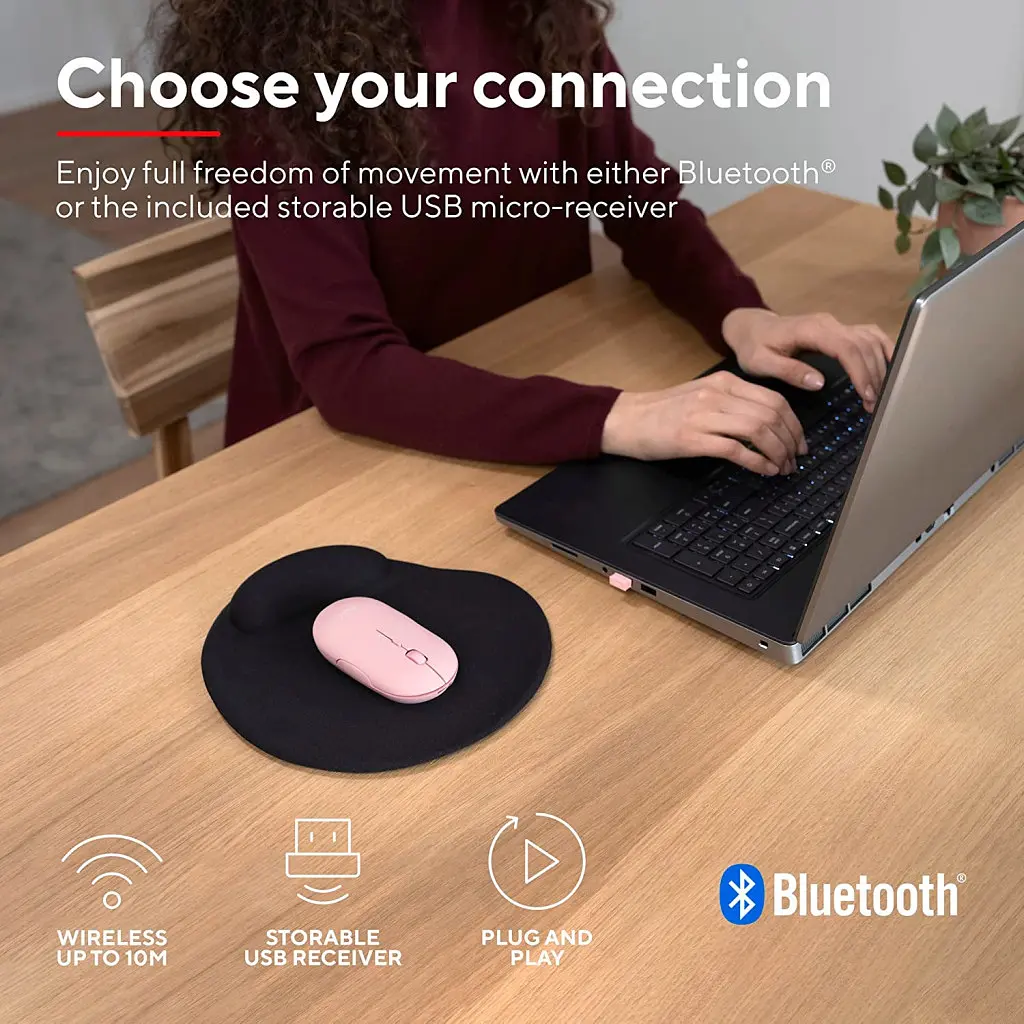 Мишка Trust Puck Wireless/Bluetooth Silent Pink (24125) - фото 11