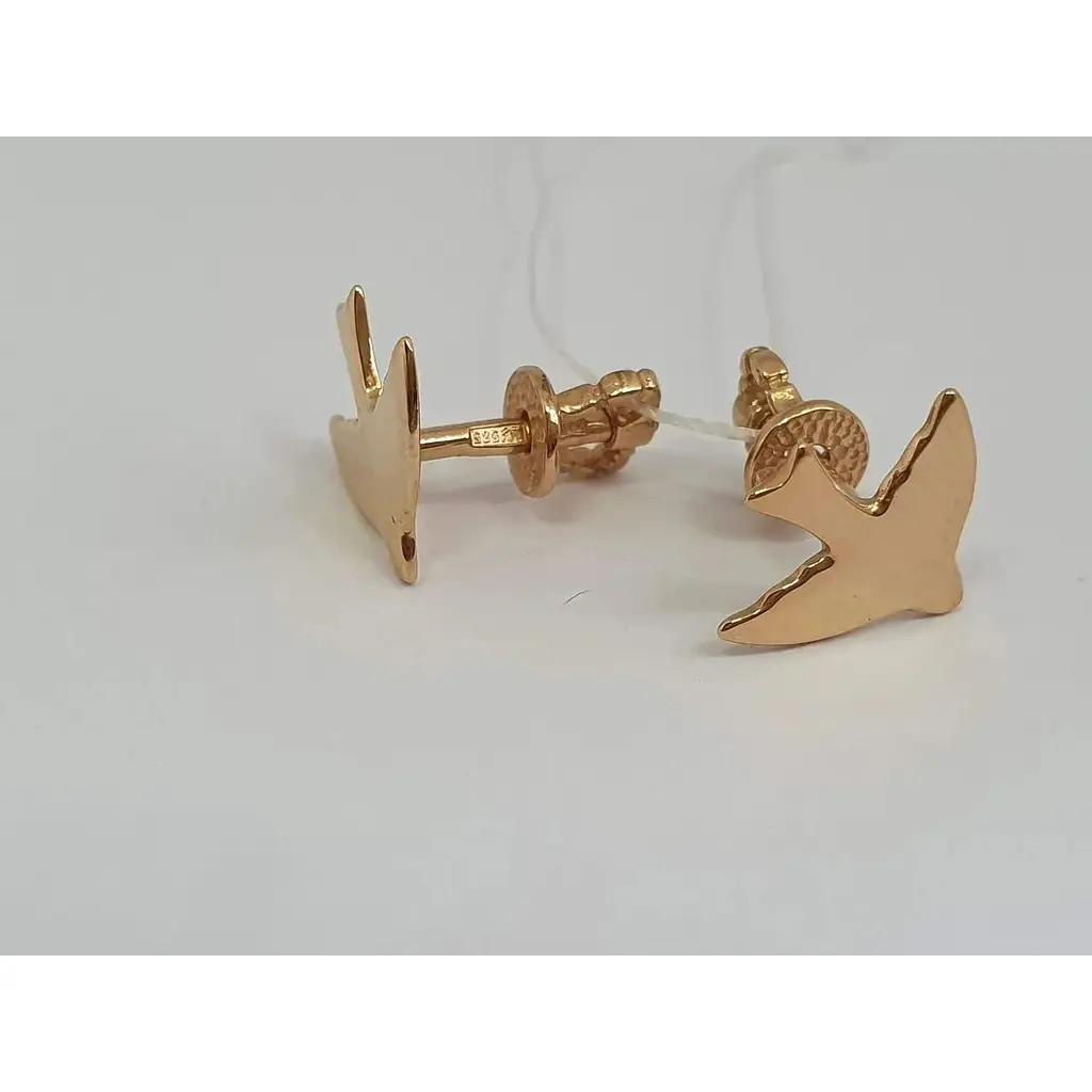 Золотые серьги-пуссеты Империя золота Птички. СП664И - фото 3