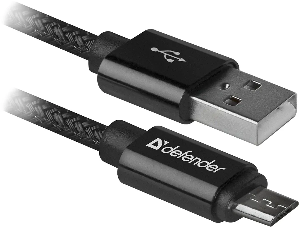 Кабель USB 2.0 AM-micro BM, 1.0 м, чорний, 08-03T PRO Defender - фото 2