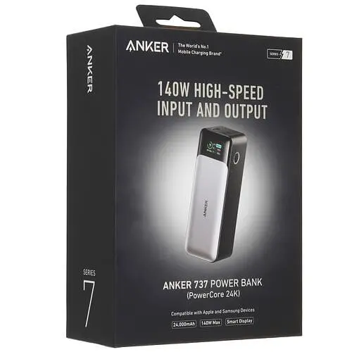 Універсальна мобільна батарея Anker PowerCore 737 GaNPrime 24000 mAh 140W Black (A1289011) - фото 9