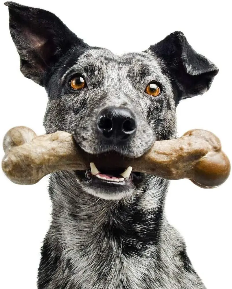 Жувальна кістка для собак Pet Qwerks Zombie BAMBOO BarkBone зі смаком арахісового масла - фото 6