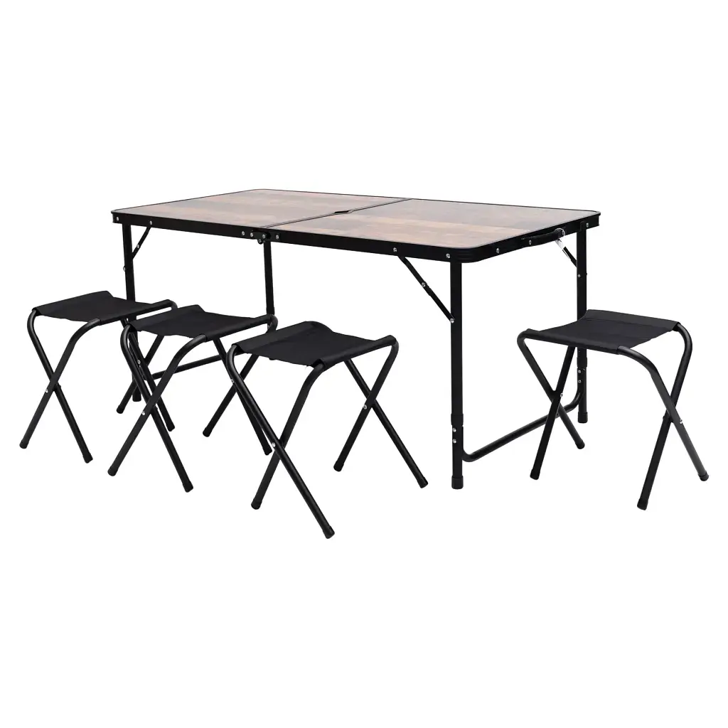 Стол для пикника LUGI JY-12060BR раскладной со стульями 120х60х70/61/54 см коричневый - фото 2