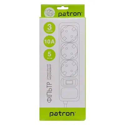 Мережевий фільтр живлення Patron (EXT-PN-SP-1035-GR), 5m Gray (EXT-PN-SP-1035-GR) - фото 3