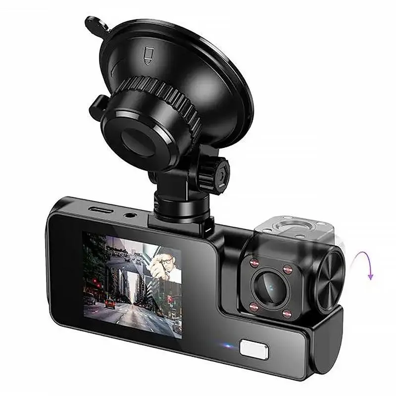 Видеорегистратор Hoco DI60 2-inch display with rear camera (1280P+720P) Black - фото 2
