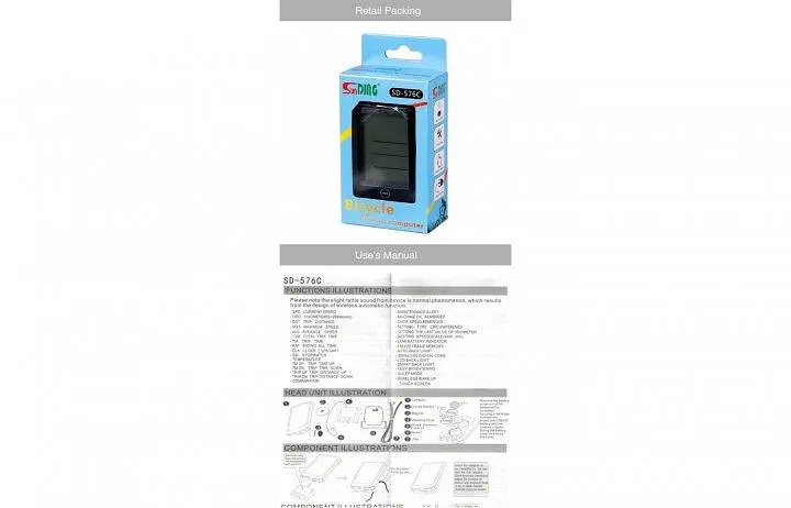 Бездротовий велокомп'ютер SunDing SD-576C waterproof + 27 функцій + підсвічування 2.5 дюйм - фото 10