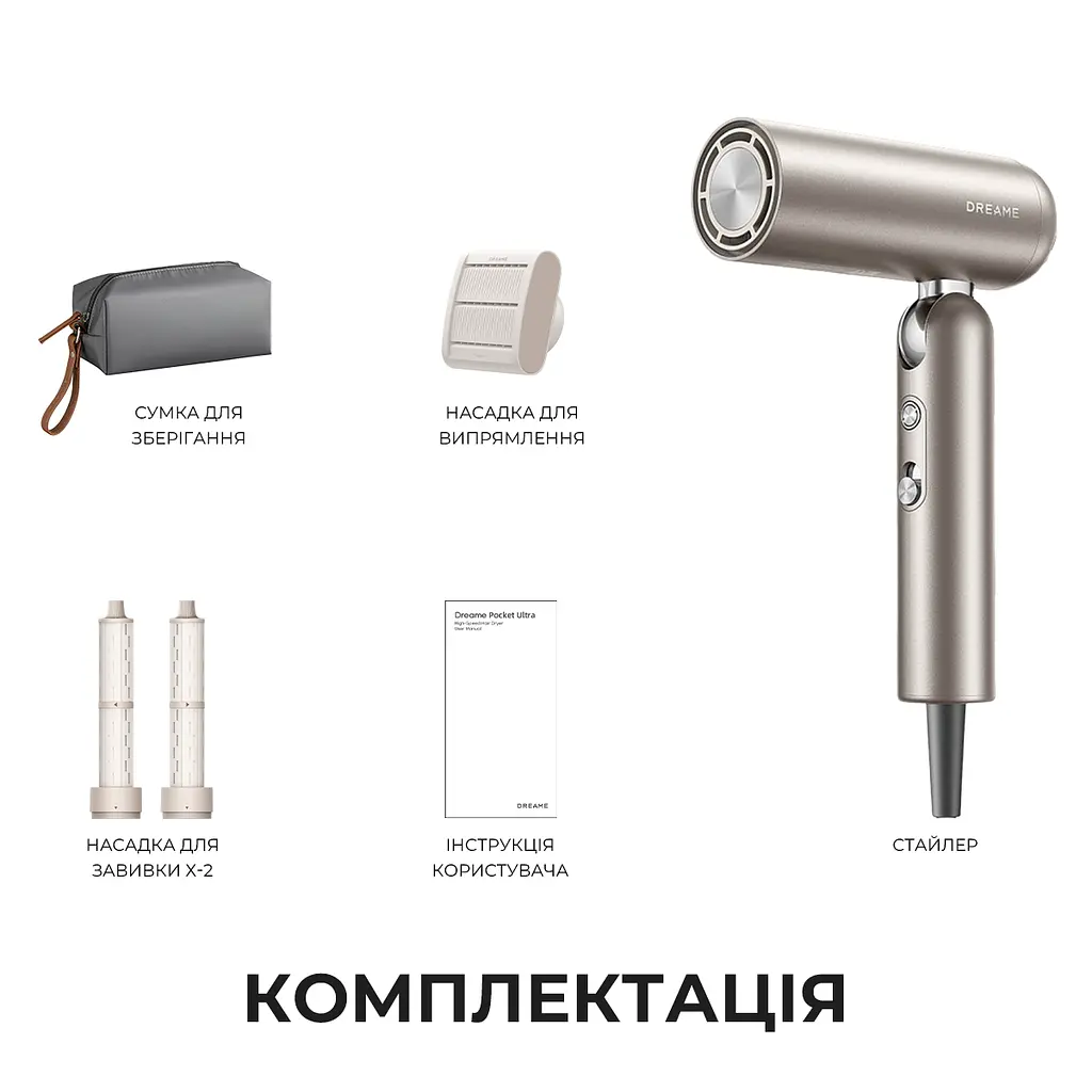 Фен-стайлер Dreame Pocket Pro 3in1 Titanium - фото 10