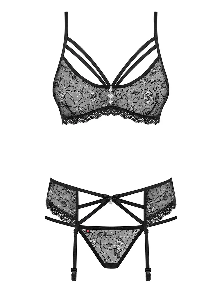 Комплект білизни Obsessive 818-SEG-1 L/XL чорний - фото 5
