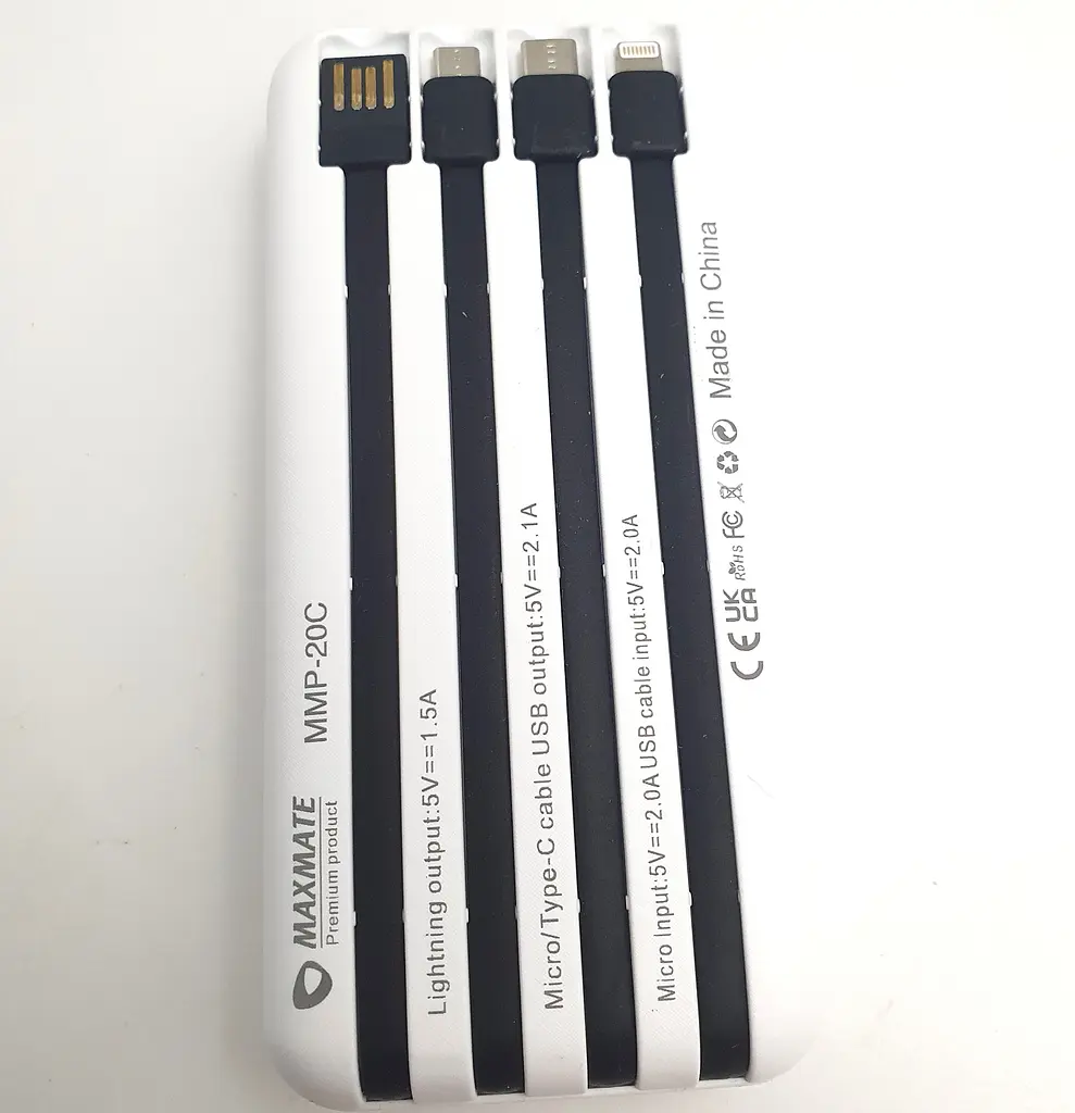 Потужний Повербанк 20000mAh 4in1 Power Bank із швидкою зарядкою 2USB Type-C 2.1A 5W Maxmate MMP-20C - фото 2