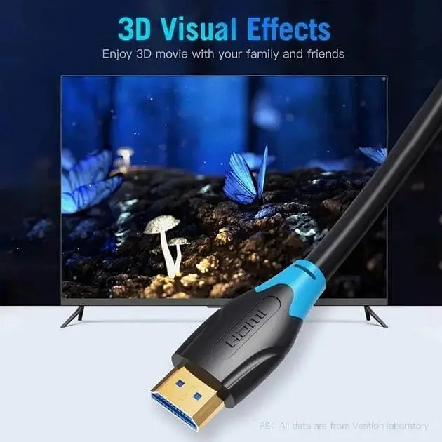 Кабель видео Vention HDMI 2.0 4K 3D PVC Upgrade 1 м Black (AAGBF) - фото 3