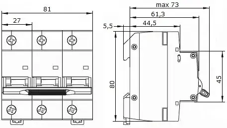 Модульний автоматичний вимикач 1p - 80A - D (ECO070010001) ECOHOME - фото 7