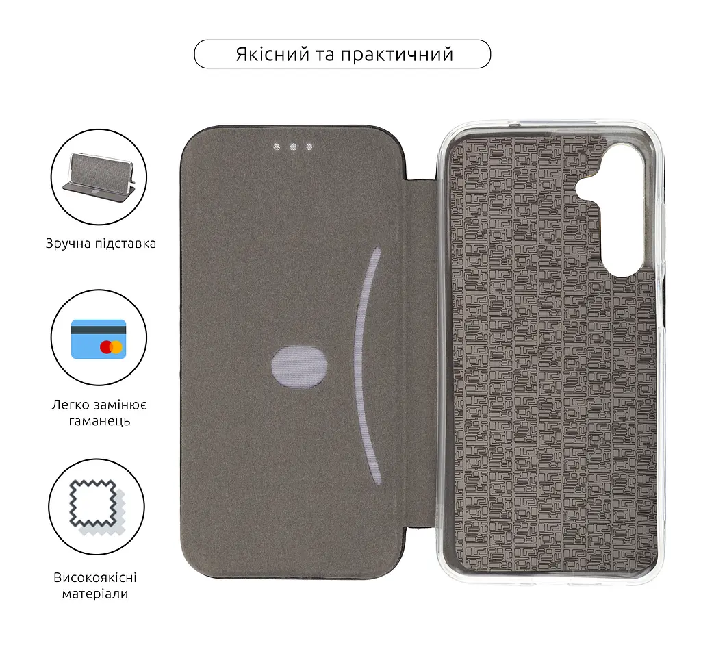 Чехол-книжка для Samsung Galaxy M35 5G (M356), G-Case, черный, кожаный чехол-книжка из экокожи (PU) и TPU, с магнитом, с подставкой и вместительным кардхолдером, противоударный, защита всего корпуса, ArmorStandart (ARM77985) - фото 3
