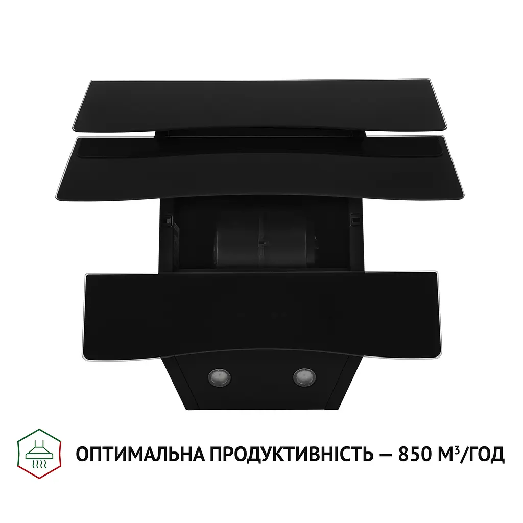 Витяжка декоративна похила PERFELLI DNS 6482 D 850 BL LED - фото 6