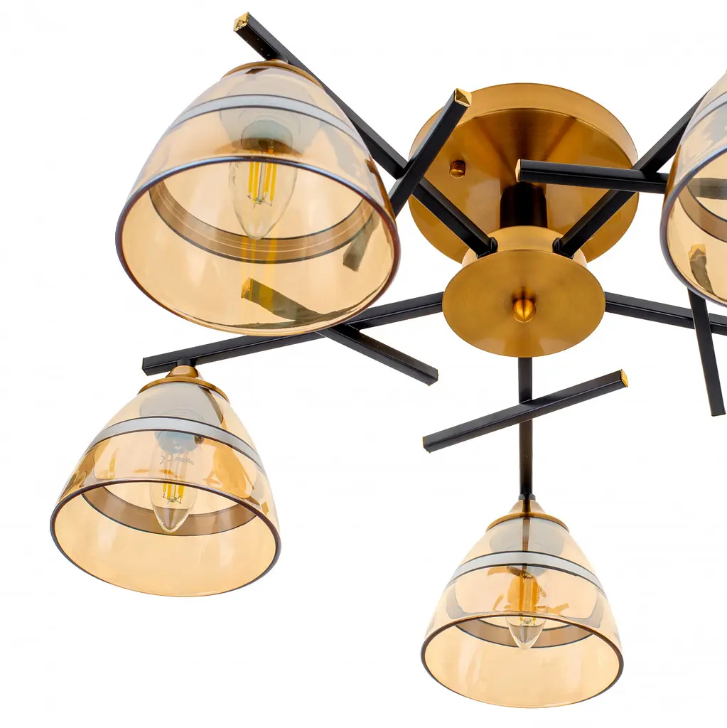 Люстра потолочная Brille в спальню E27 60W BK (LK-714S/5) - фото 2