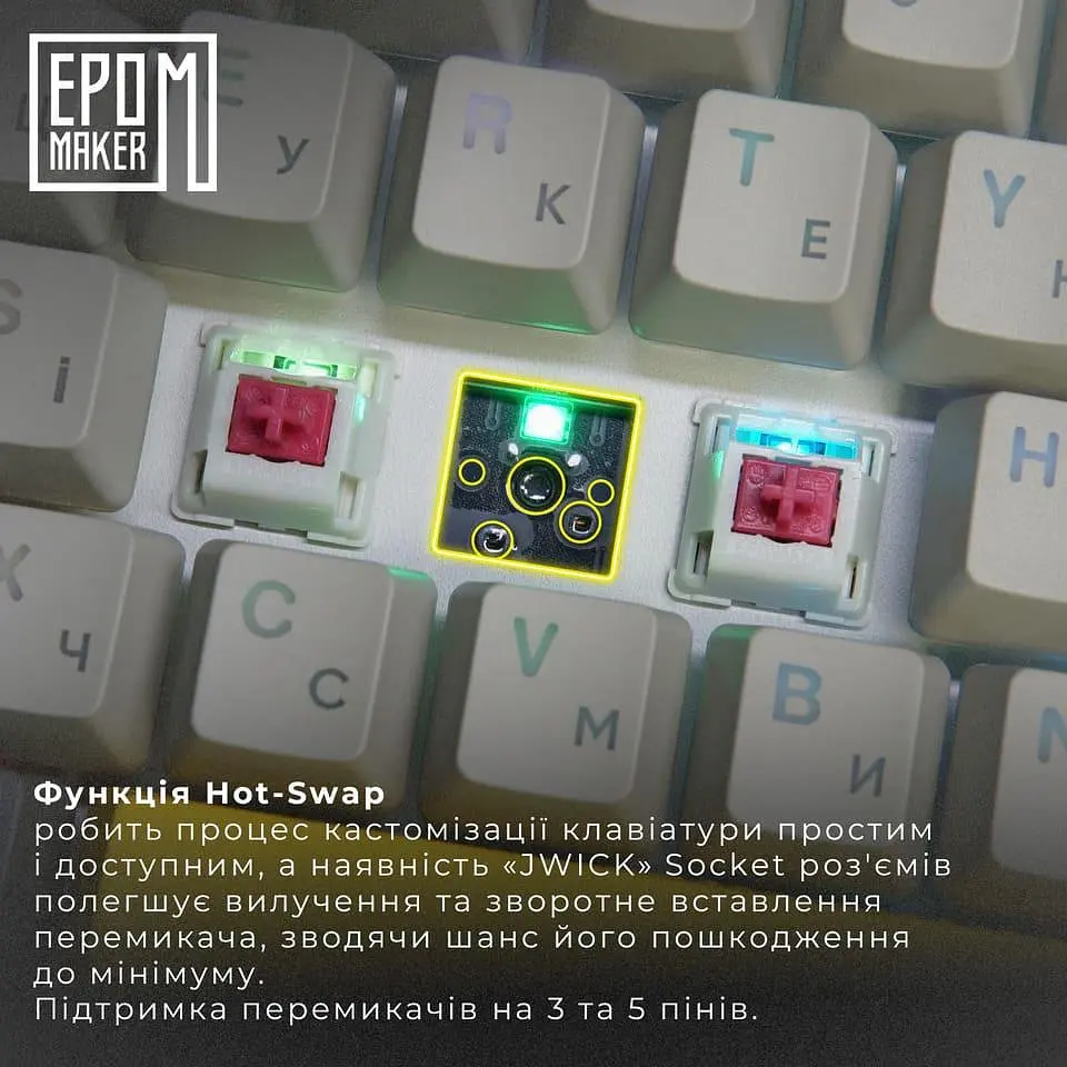 Клавіатура Epomaker EP64 Mulan White (EP64-W-M) - фото 6