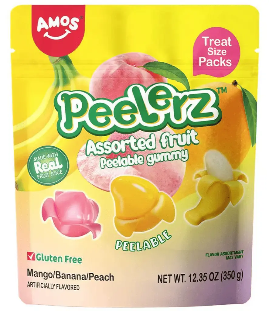 Желейні цукерки Amos Peelerz Assorted Fruit Peelable Gummy 350г
