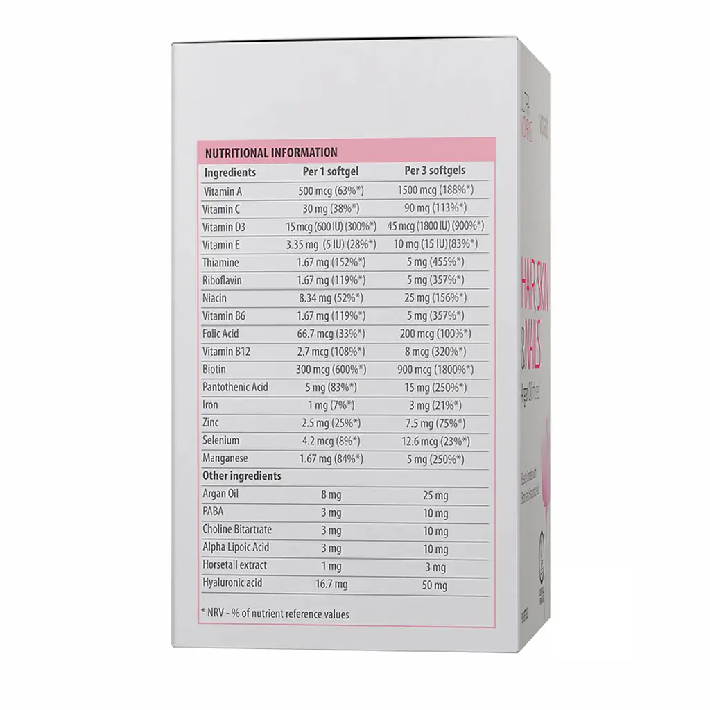 Жіночий Комплекс Вітамінів для Волосся Шкіри та Нігтів Ultra Women's Hair, Skin & Nails - 90 капсул - фото 2