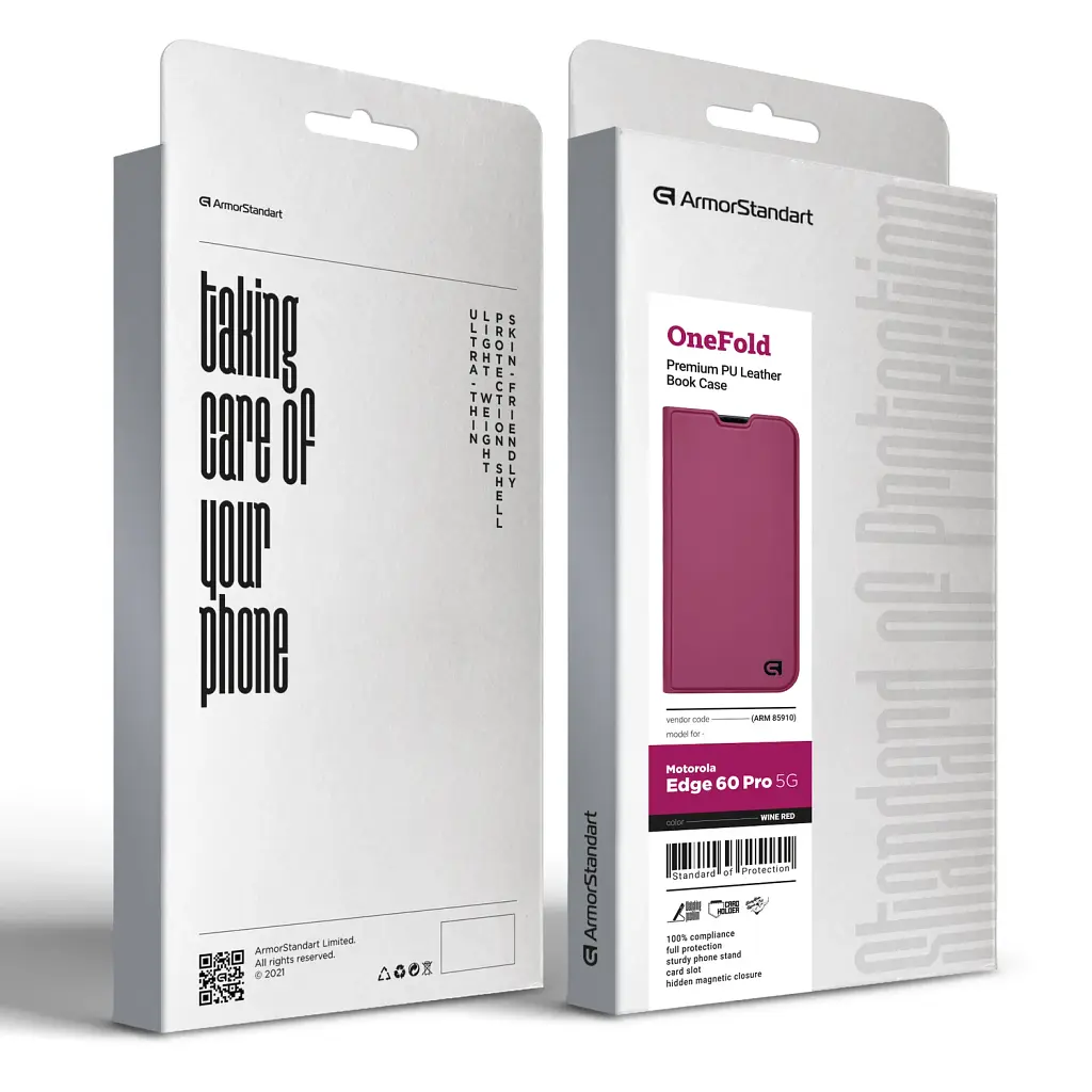 Чохол-книжка ArmorStandart OneFold Case для Motorola Edge 60 Pro 5G Wine Red - фото 6