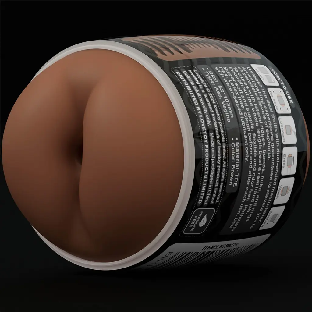 Мастурбатор Slider Double-Ended Masturbator Ass and Vagina Brown - фото 7