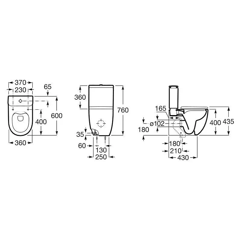 Унитаз - компакт Roca Meridian-N Rimless с сидением Soft Close A34224L000+A341240000+A8012AC00B, Белый - фото 2