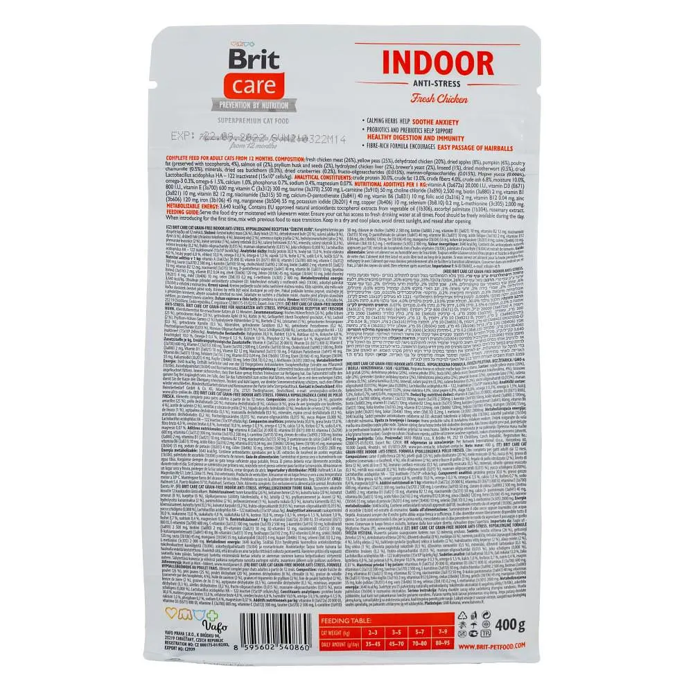 Сухий корм Brit Care Cat GF Indoor Anti-stress 0.4 кг для котів, що живуть у приміщенні - фото 3