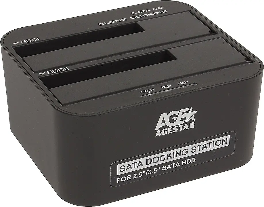 Док-станція AgeStar 3UBT6 для 2xHDD/SSD 2.5"/3.5" SATA USB 3.0 black (3UBT6-6G) - фото 2