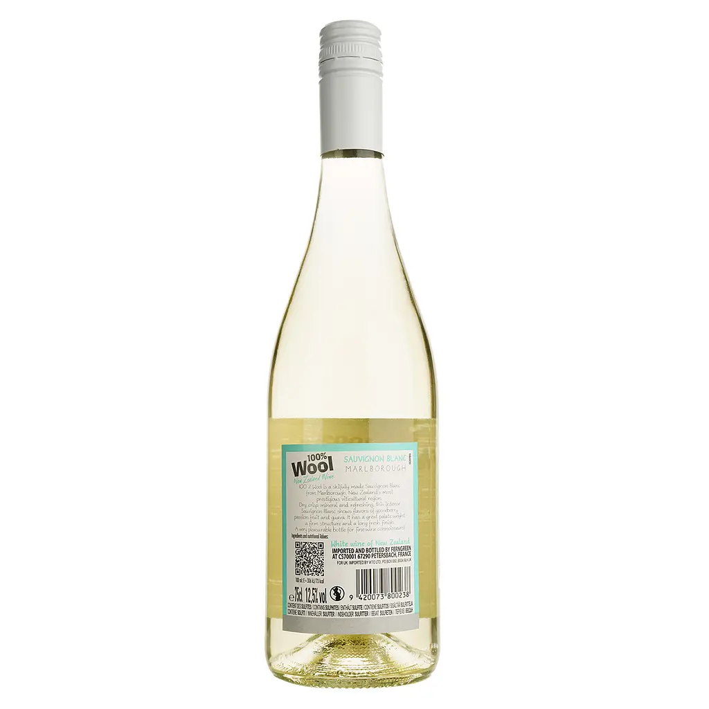 Вино 100% Wool Sauvignon Blanc Marlborough AOP біле сухе 0.75 л - фото 2