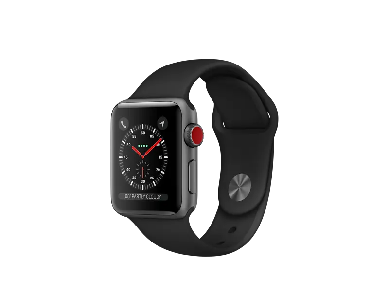 Смарт-годинник Apple Watch Series 3 GPS + LTE 38mm Space Gray Aluminum Case with Gray Sport Band (MQKG2)