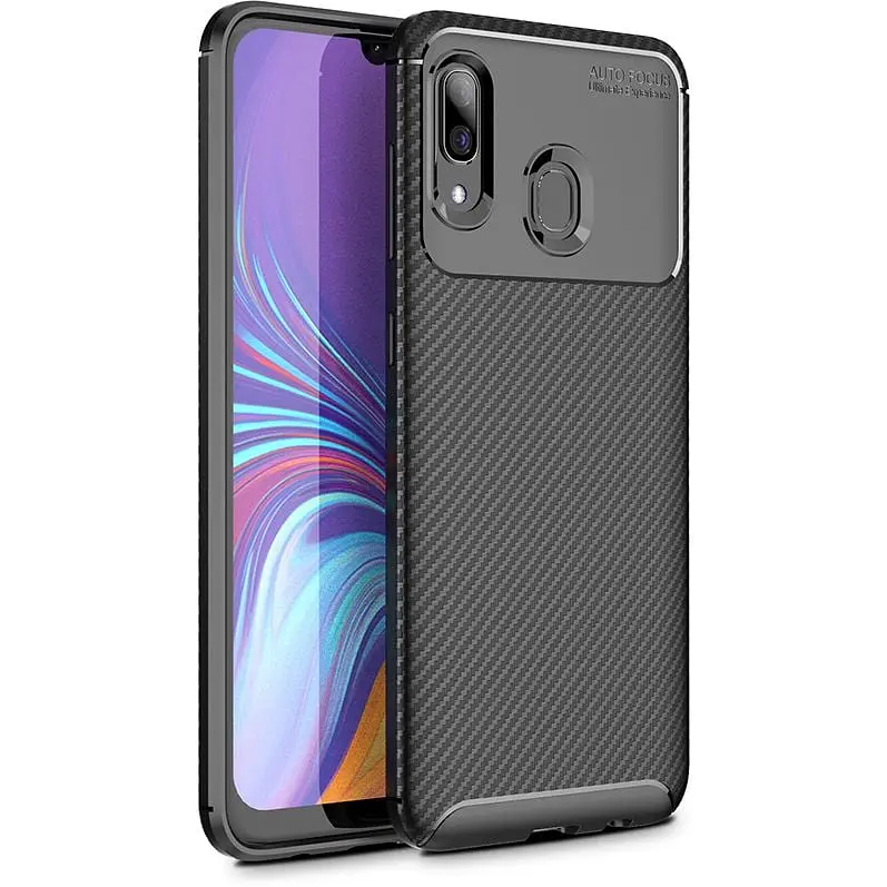 Чохол-накладка Toto TPU Carbon Fiber 1.5 mm Case Samsung Galaxy A30 Black - фото 2