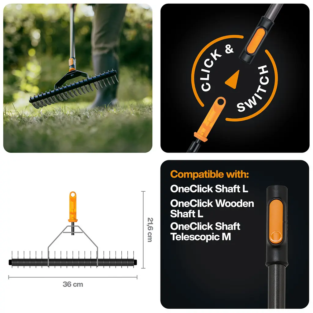 Насадка-граблі для аерації Fiskars OneClick™ (1080679) - фото 2