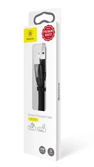Кабель Baseus Nimble Portable Cable USB to Lightning 0.23 м Черный - фото 3