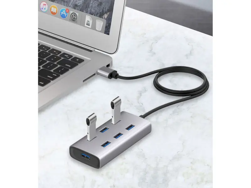 Мультипортовий адаптер Maiwo USB3.0 Type-A/Type-C to 7х USB3.0 (KH700) - фото 8
